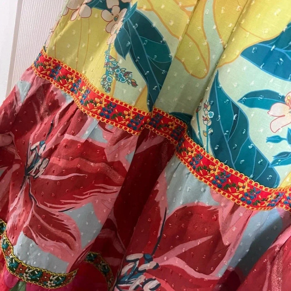 FARM Rio Gorgeous Floral embroidered detail button midi dress - Picture 9 of 11